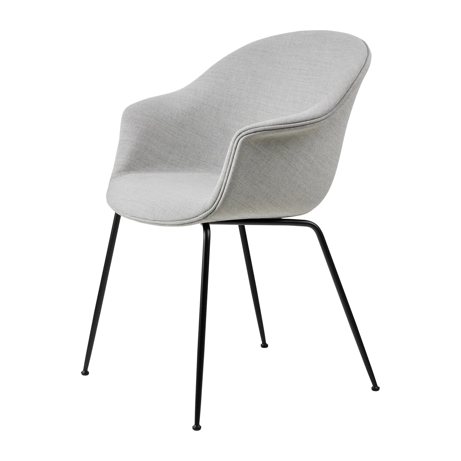 Bat Dining Chair - - fully upholstered, conic base, Remix 3 nr.123-black GUBI