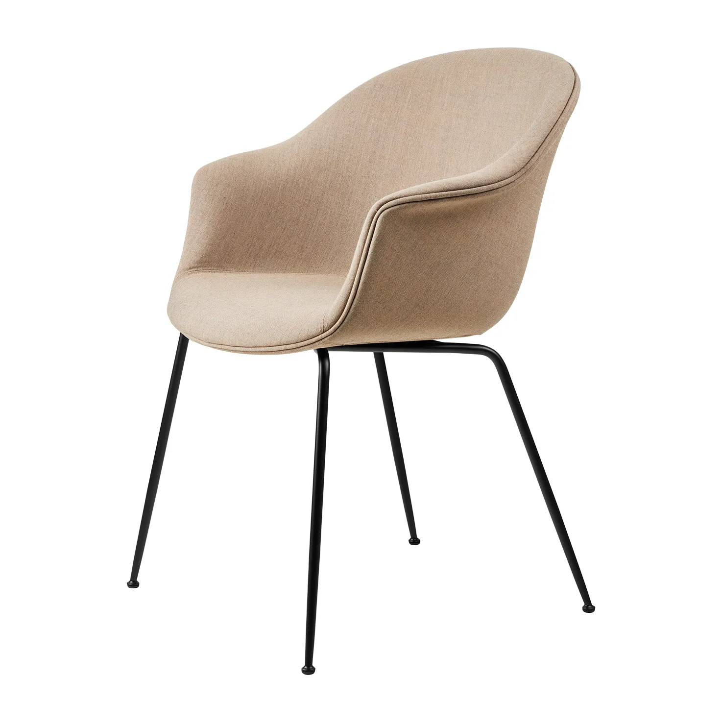 Bat Dining Chair - - fully upholstered, conic base, Remix 3 nr.233-black GUBI
