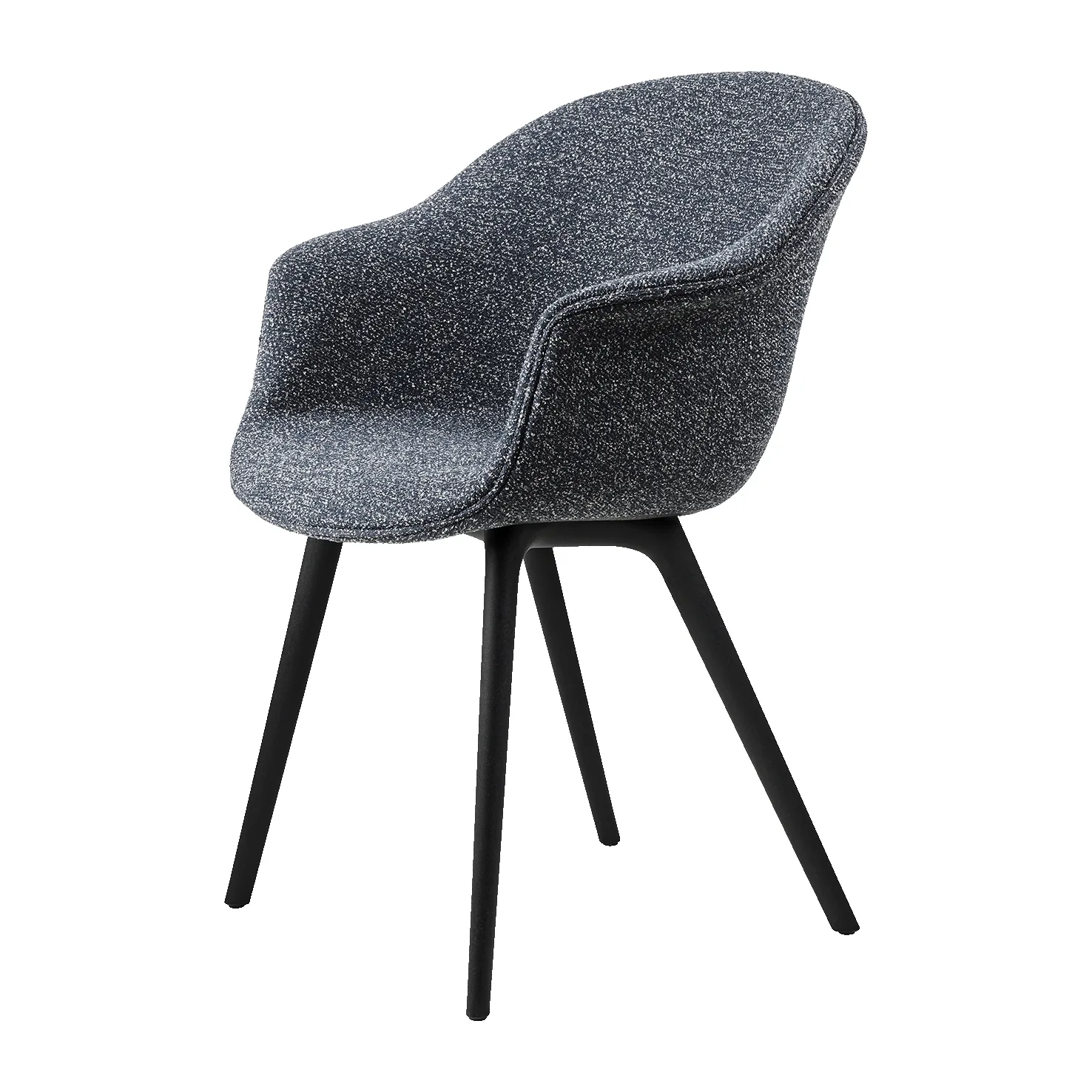 Bat Dining Chair - - fully upholstered, plastic base, Around bouclé 023-black GUBI
