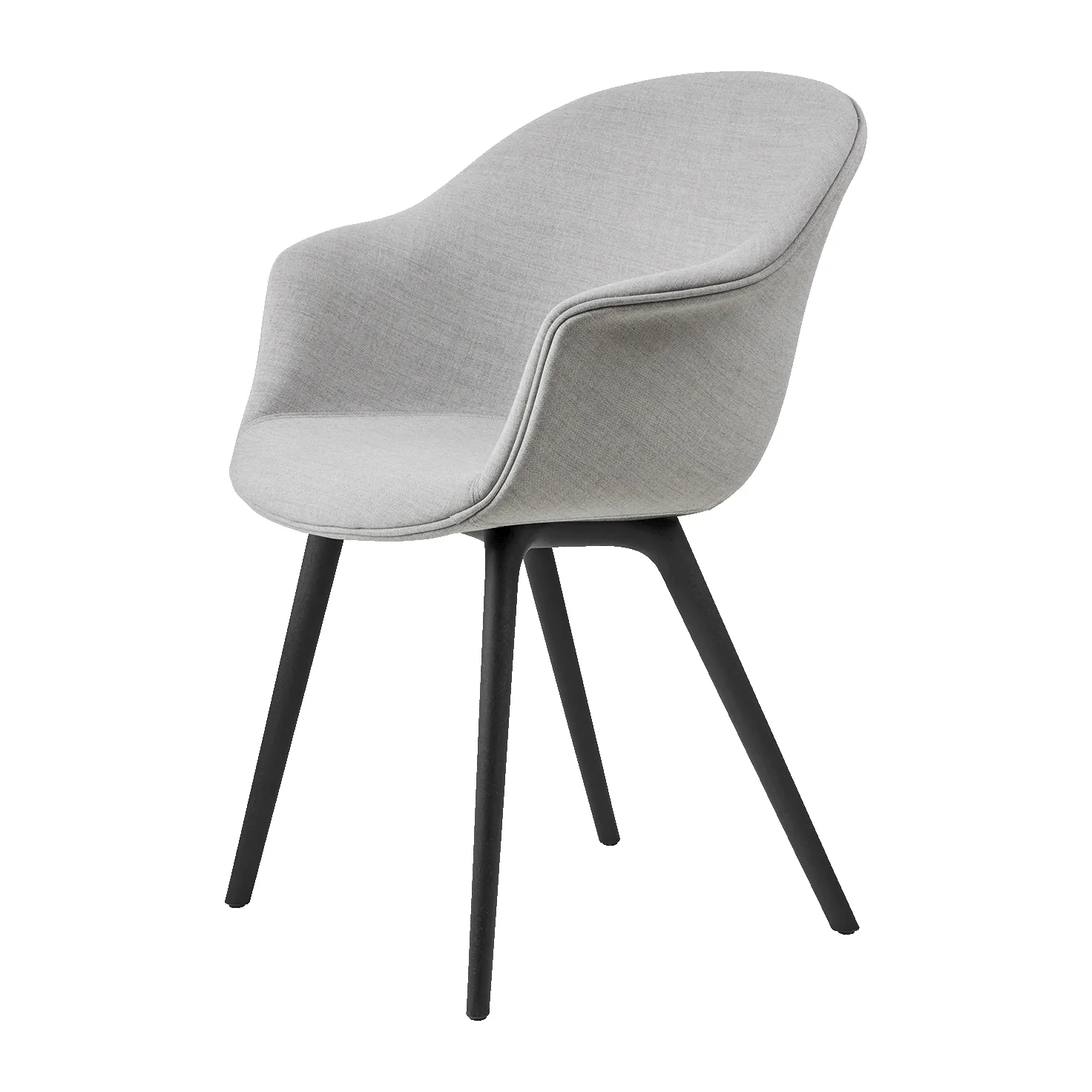 Bat Dining Chair - - fully upholstered, plastic base, Remix 3 nr.123-black GUBI