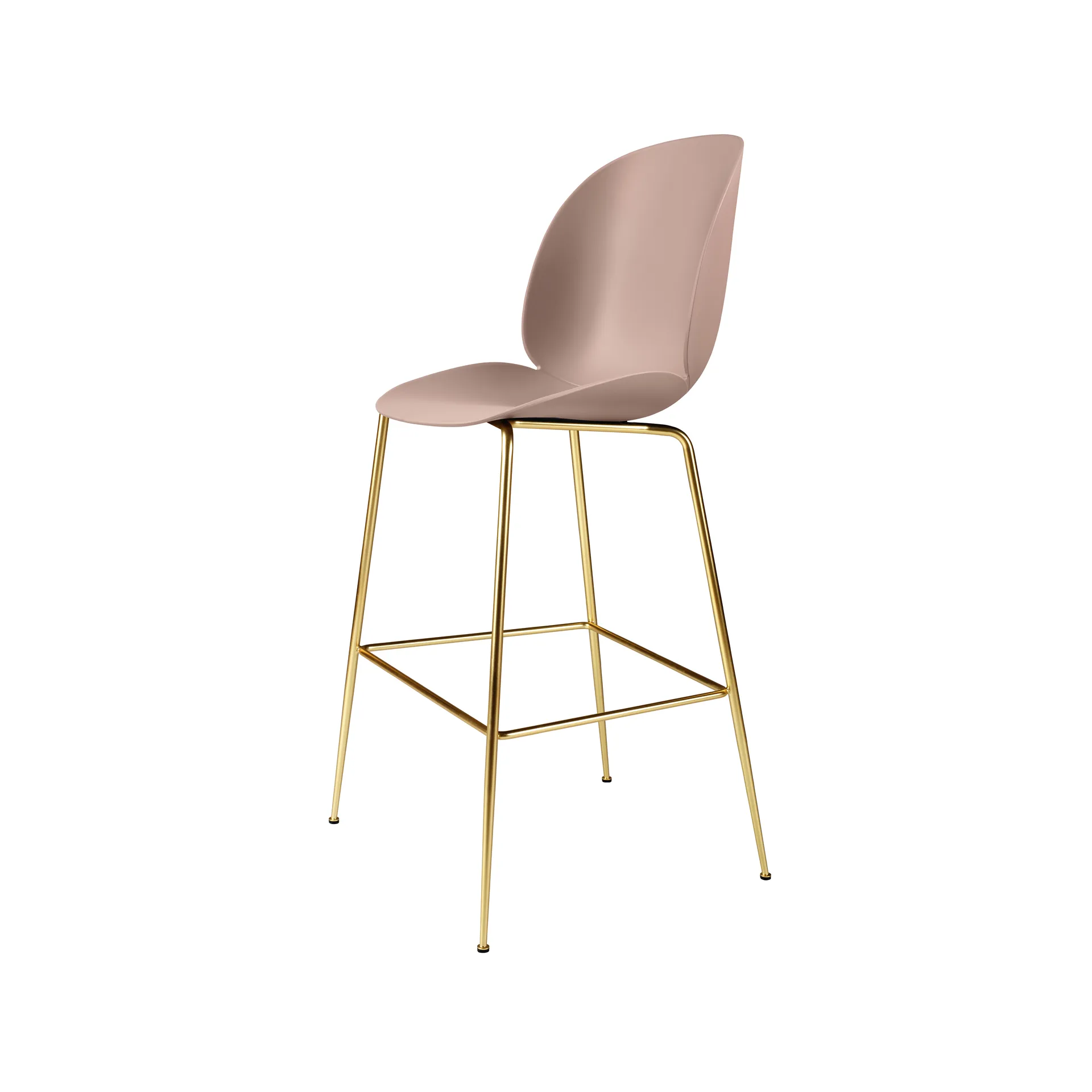 Beetle Barstool high, Sweet pink, brass legs GUBI