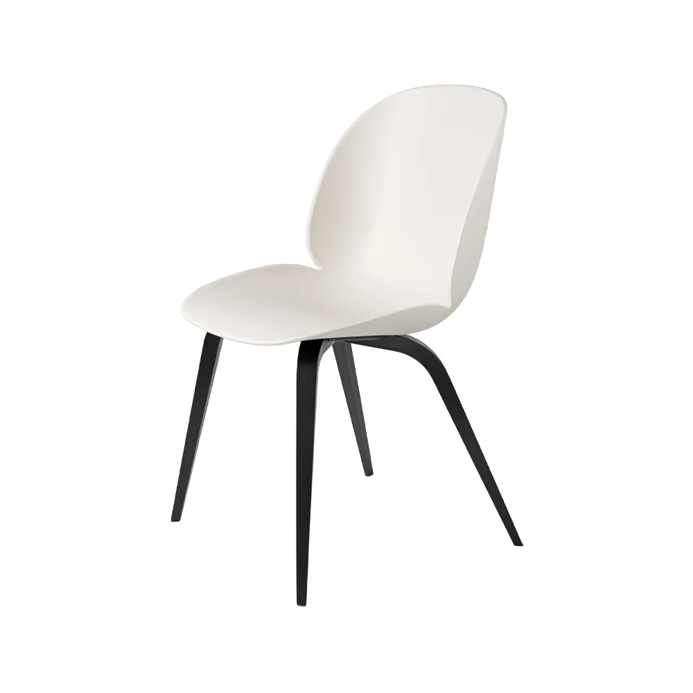 Beetle chair, Alabaster white, black stained birch legs GUBI