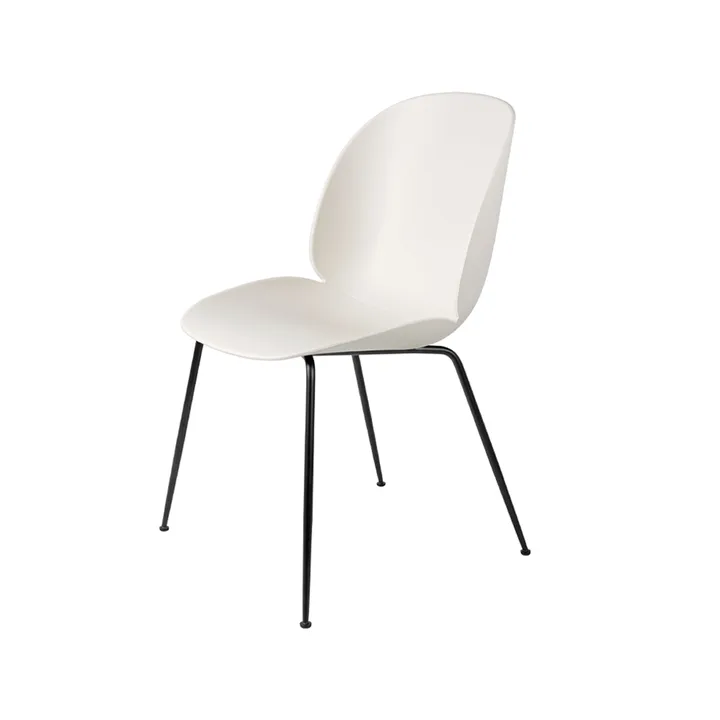 Beetle chair - Alabaster white, black steel legs - GUBI