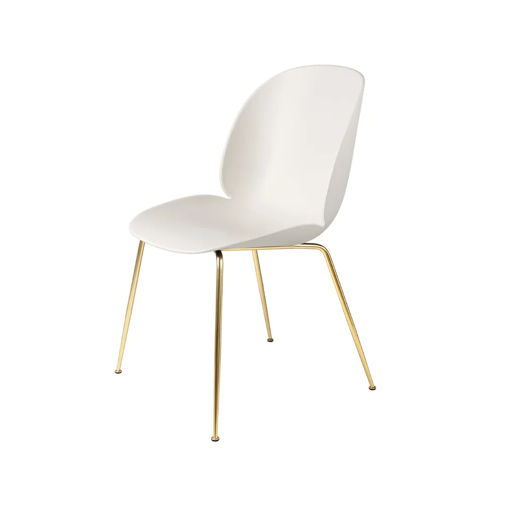 Beetle chair, Alabaster white-brass legs GUBI