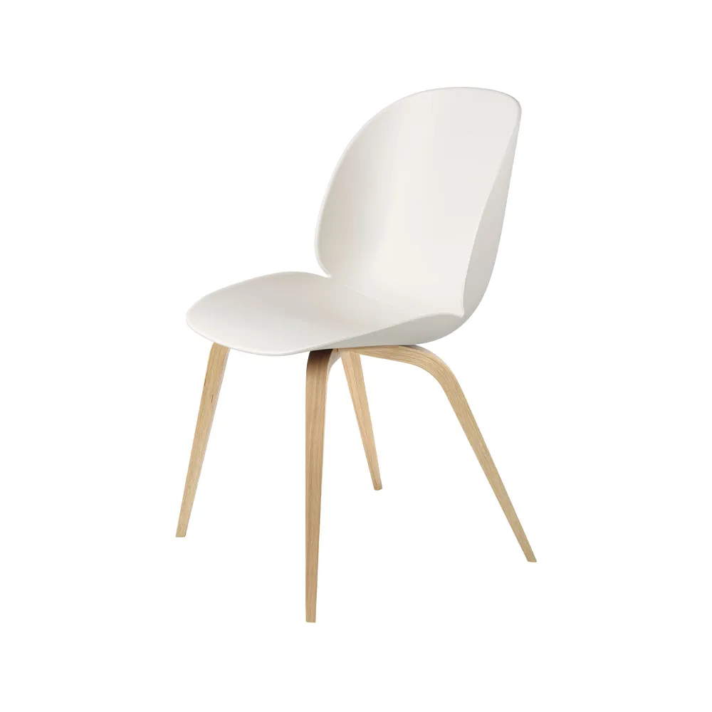 Beetle chair, Alabaster white, matte lacquered oak legs GUBI