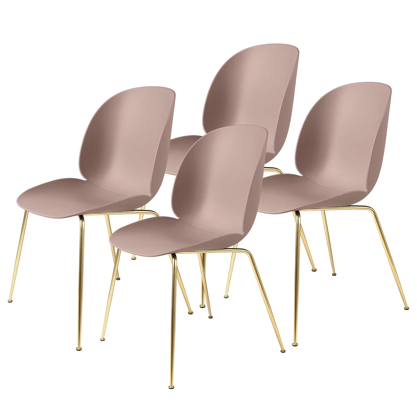 Beetle chair brass legs 4-pack, sweet pink GUBI