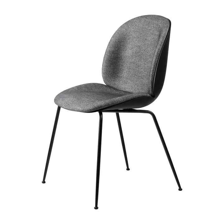 Beetle chair upholstered front/ black legs - Plain 0023-black - GUBI