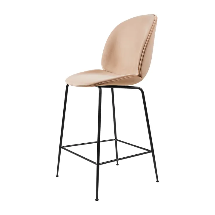 Beetle counter chair - upholstered bar stool - low - Sunday 034-black - GUBI
