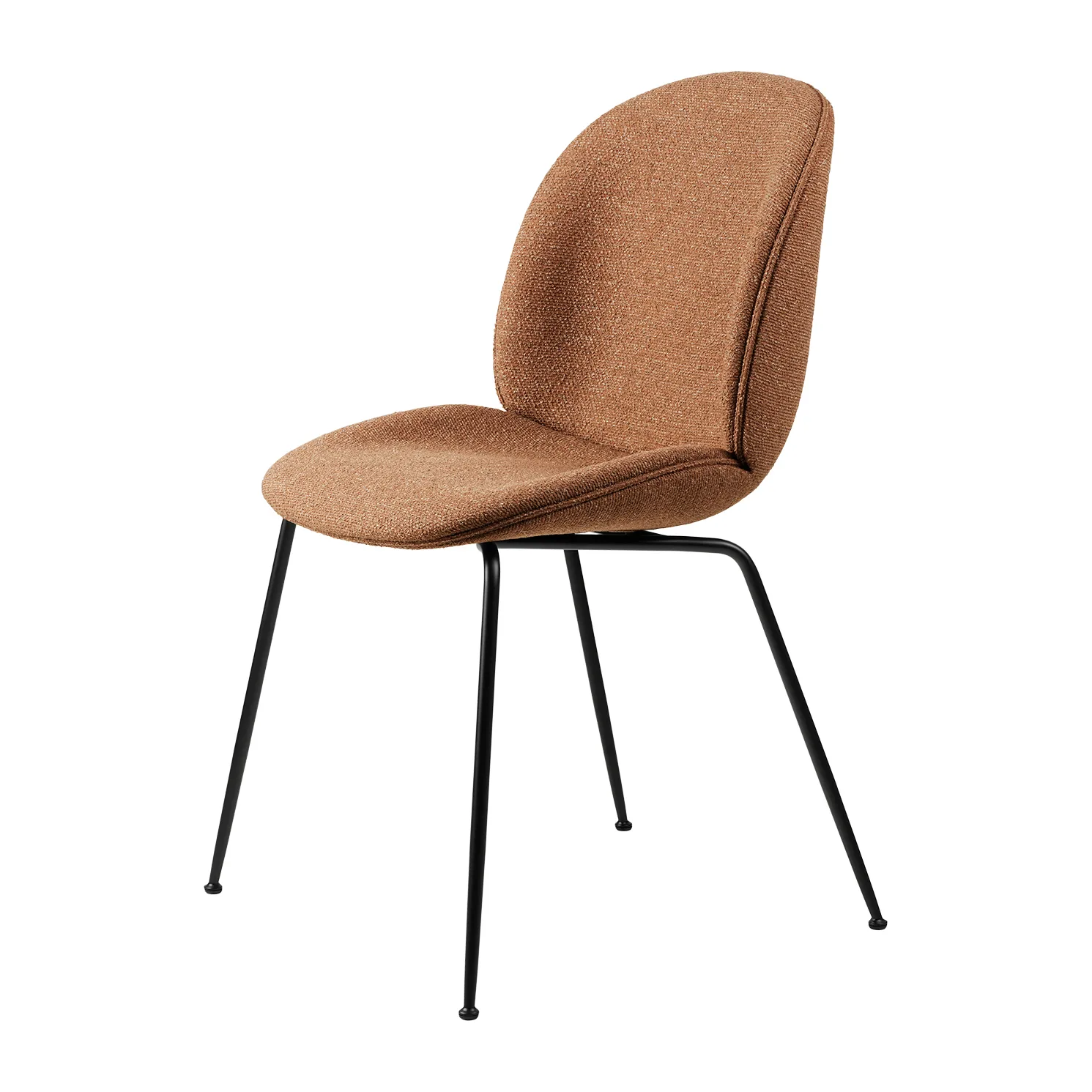 Beetle dining chair - fully upholstered conic base, Around Bouclé 032-black GUBI