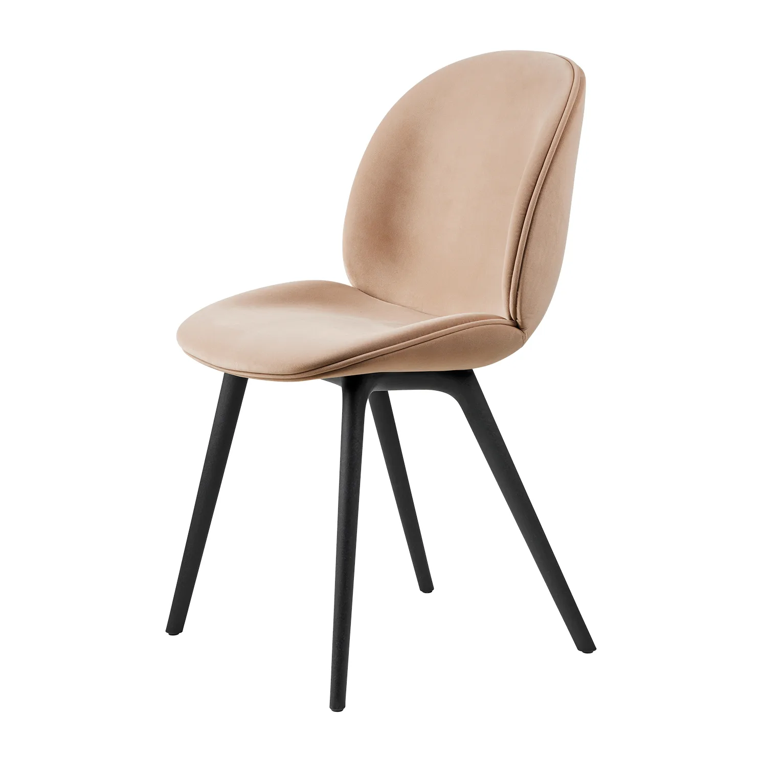 Beetle dining chair - fully upholstered-plastic base, Sunday 034-black GUBI