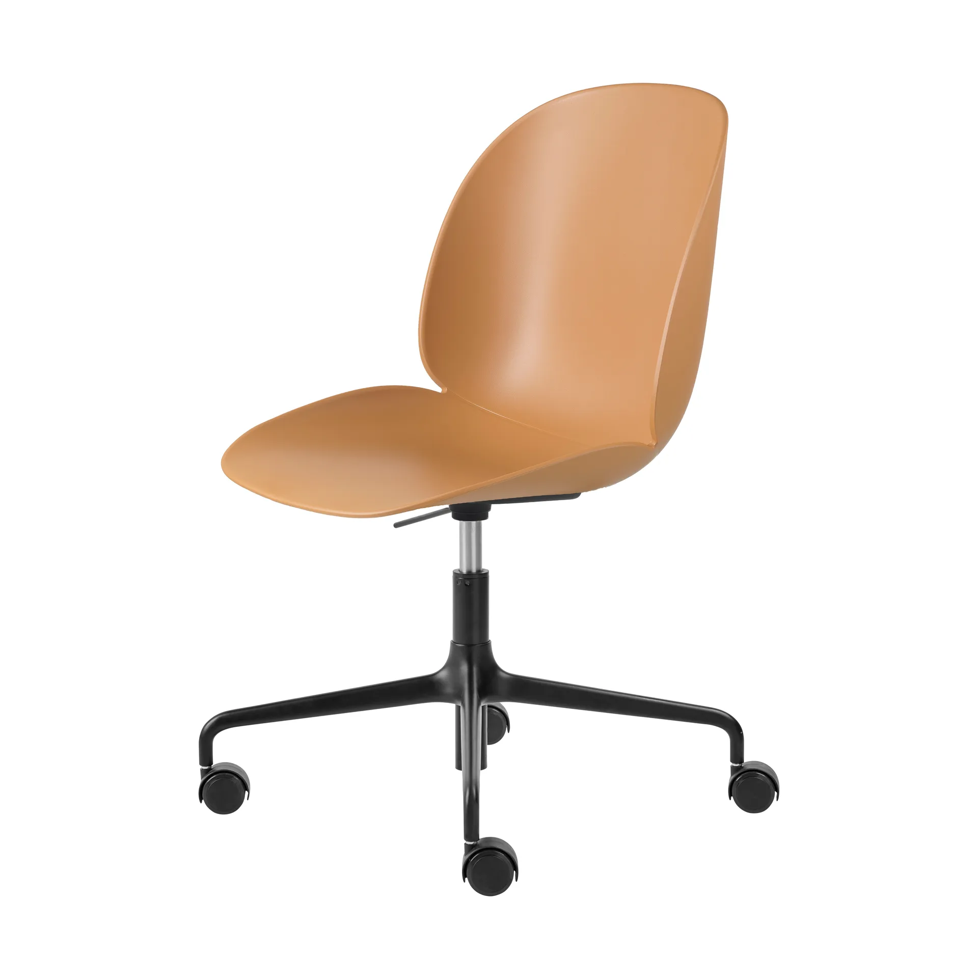 Beetle Meeting Chair office chair, Amber brown-black GUBI