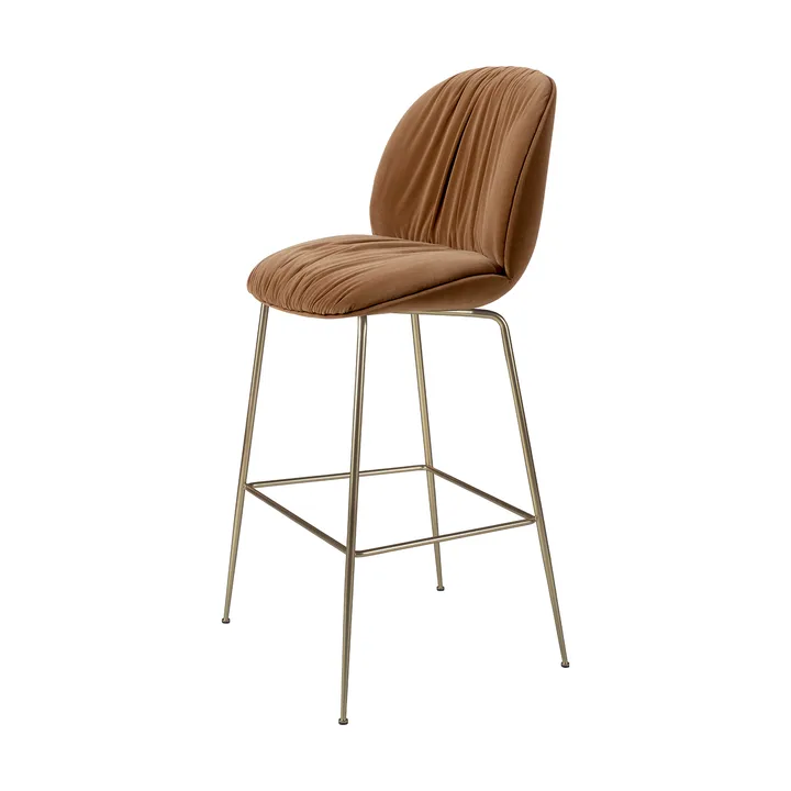 Beetle Soft barstool 75 cm fully upholstered - Sunday Dedar 112-antique brass - GUBI