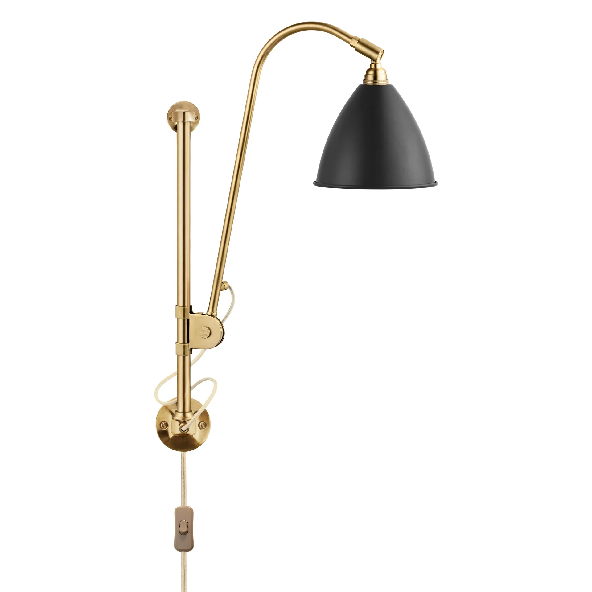 Bestlite BL5 wall lamp, Charcoal black-brass GUBI