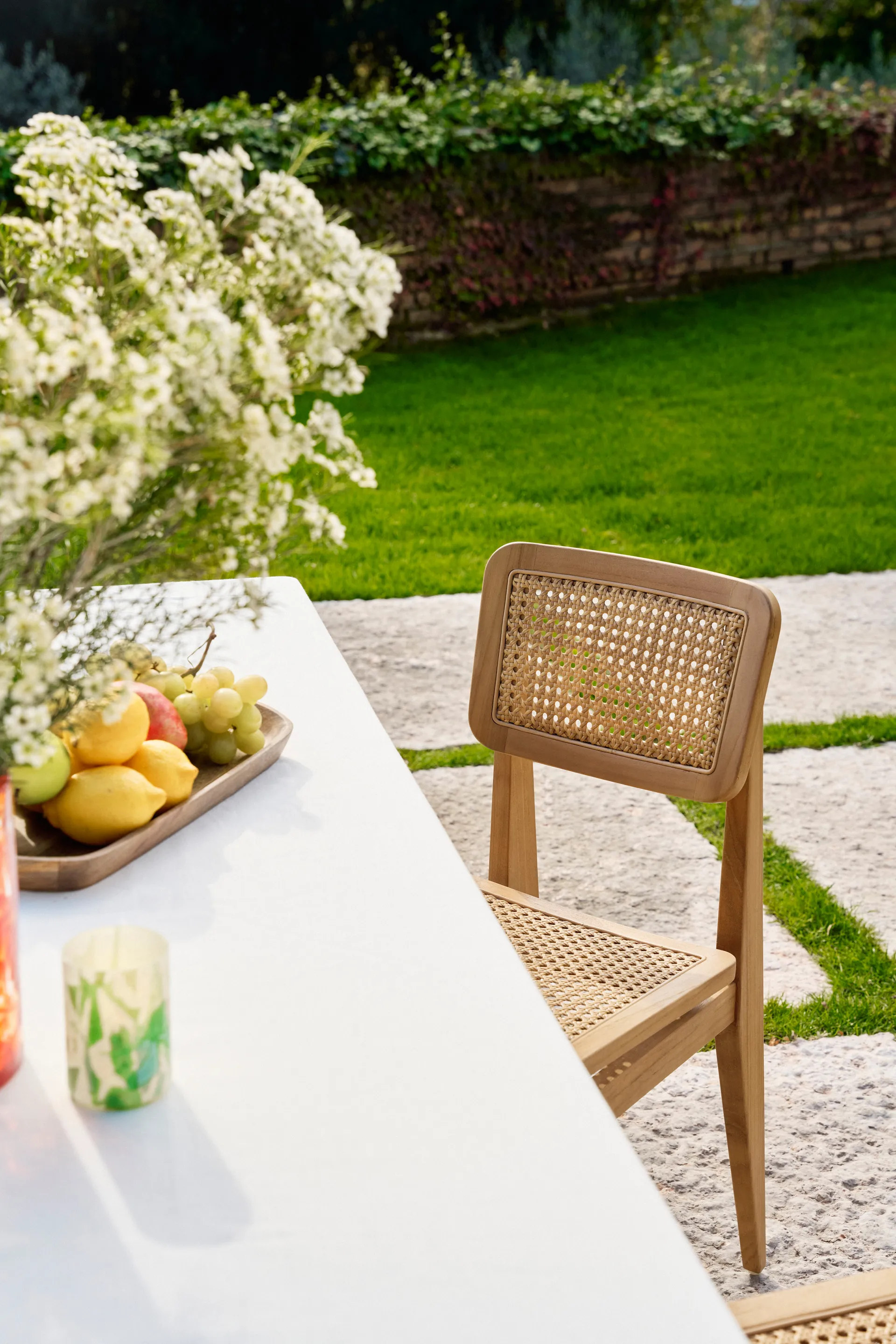 C-chair Outdoor chair, All french cane-natural teak GUBI