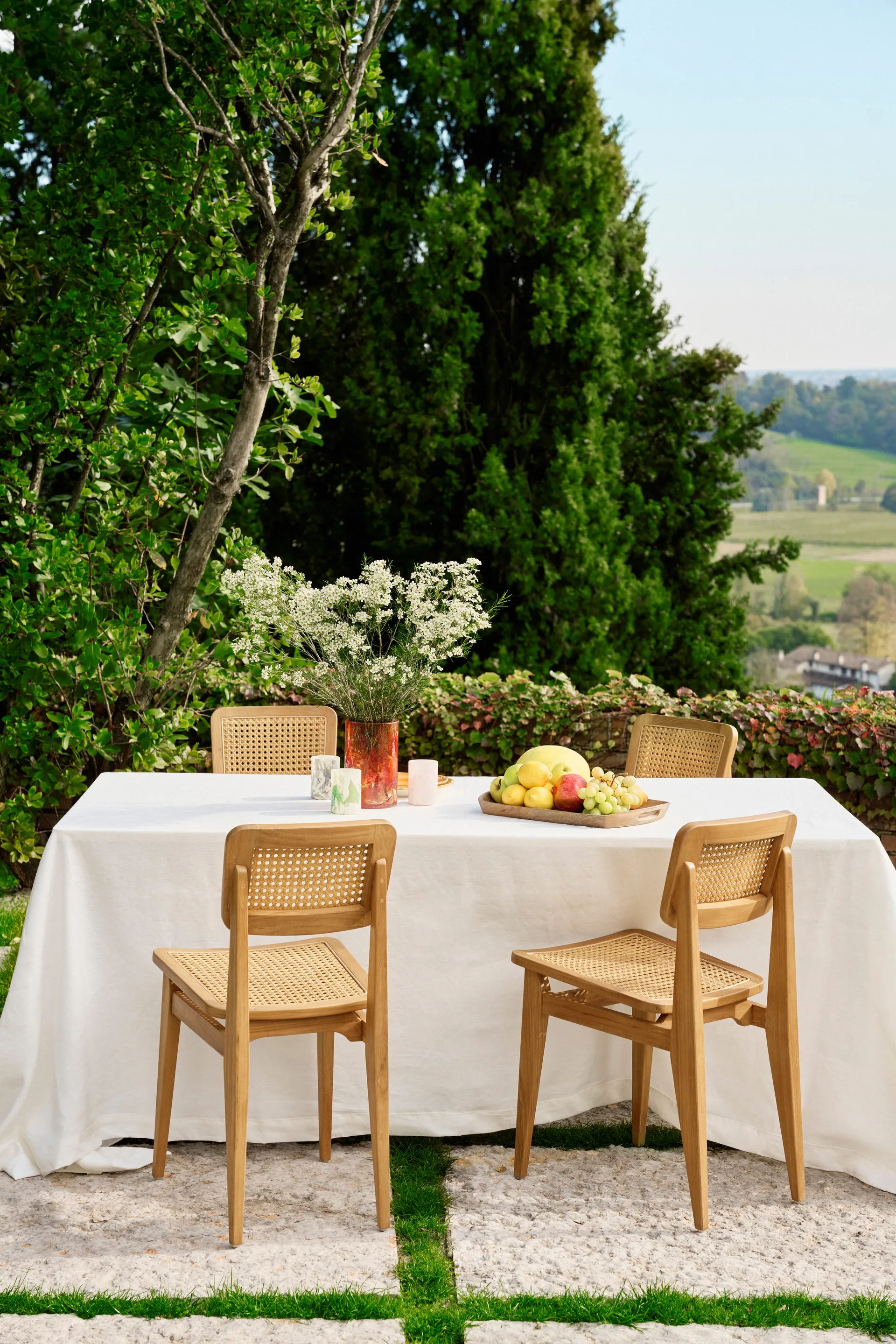 C-chair Outdoor chair, All french cane-natural teak GUBI