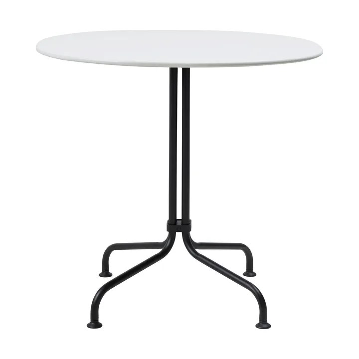 Carmel Bistro dining table 75x75 cm - Clam white-black semi matt - GUBI
