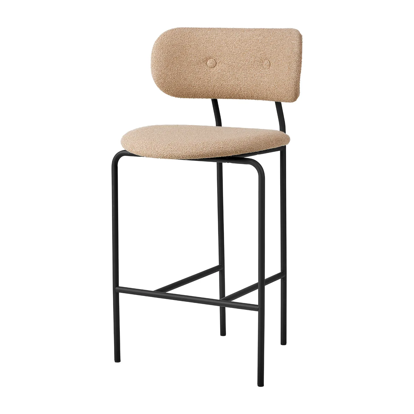 Coco counter chair - fully upholstered, Around bouclé 004-black GUBI