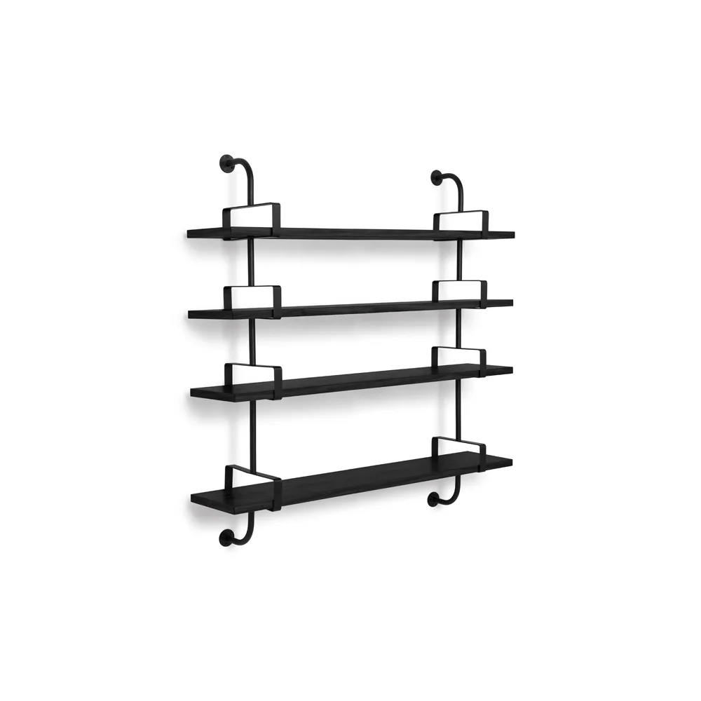 Demon wall shelf 4 levels, Black stained ash, 155 cm GUBI