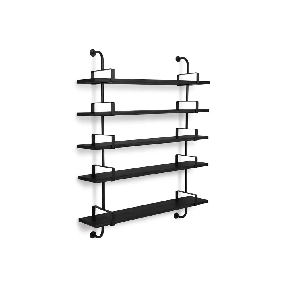 Demon wall shelf 5 plan, Black stained ash, 155 cm GUBI