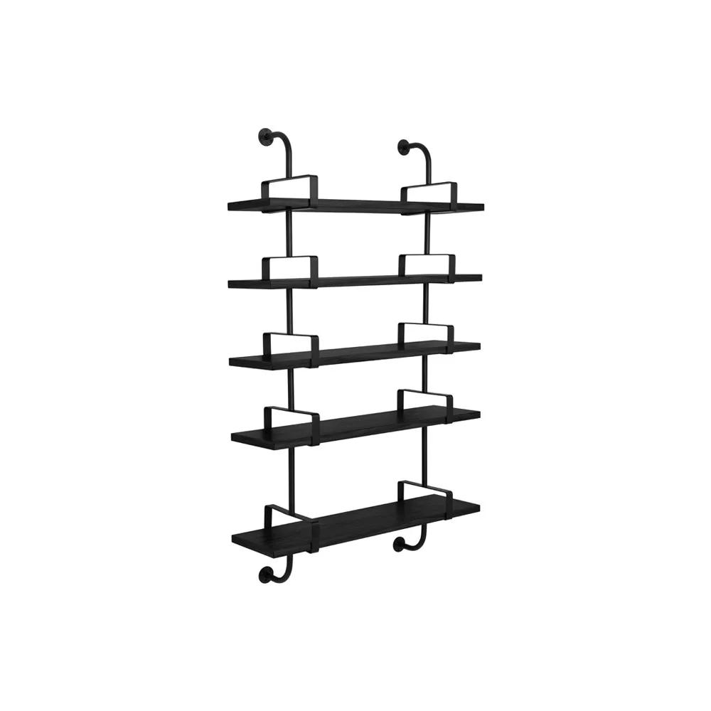 Demon wall shelf 5 plan, Black stained ash, 95 cm GUBI