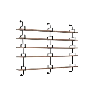 Demon wall shelf 5 plan - Walnut, 215 cm - GUBI