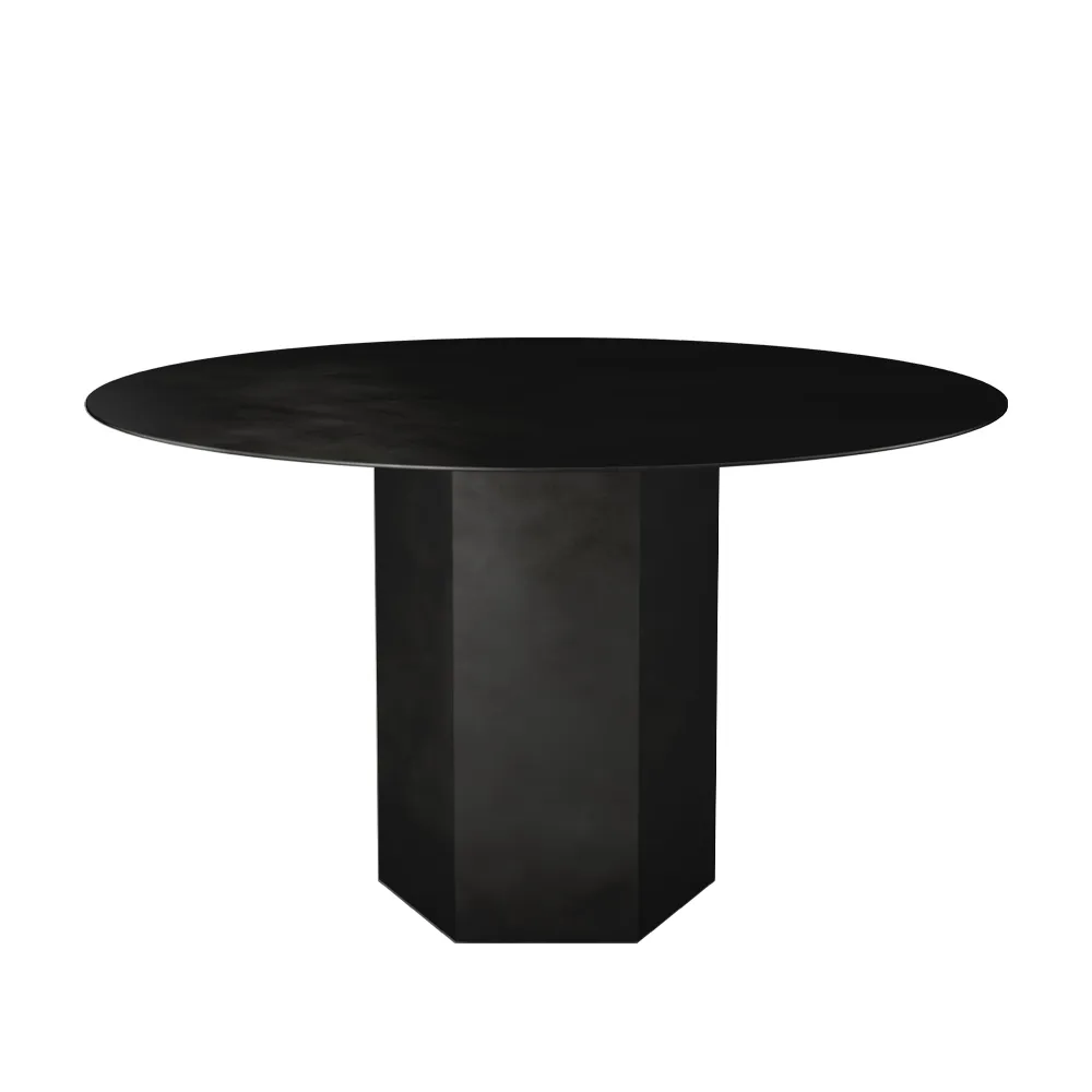 Epic Steel dining table, Midnight black GUBI