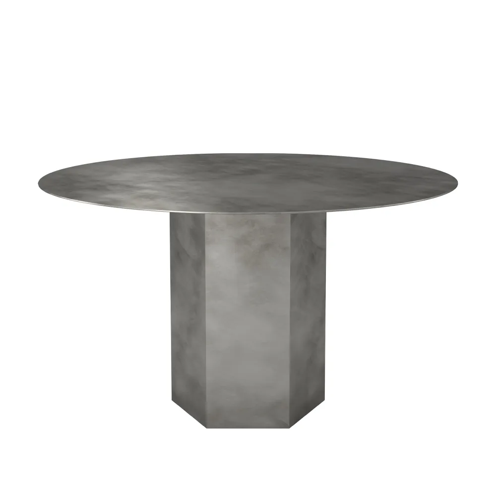 Epic Steel dining table, Misty grey GUBI