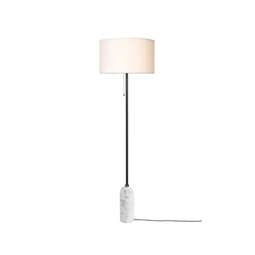 Gravity floor lamp - White marble/white - GUBI