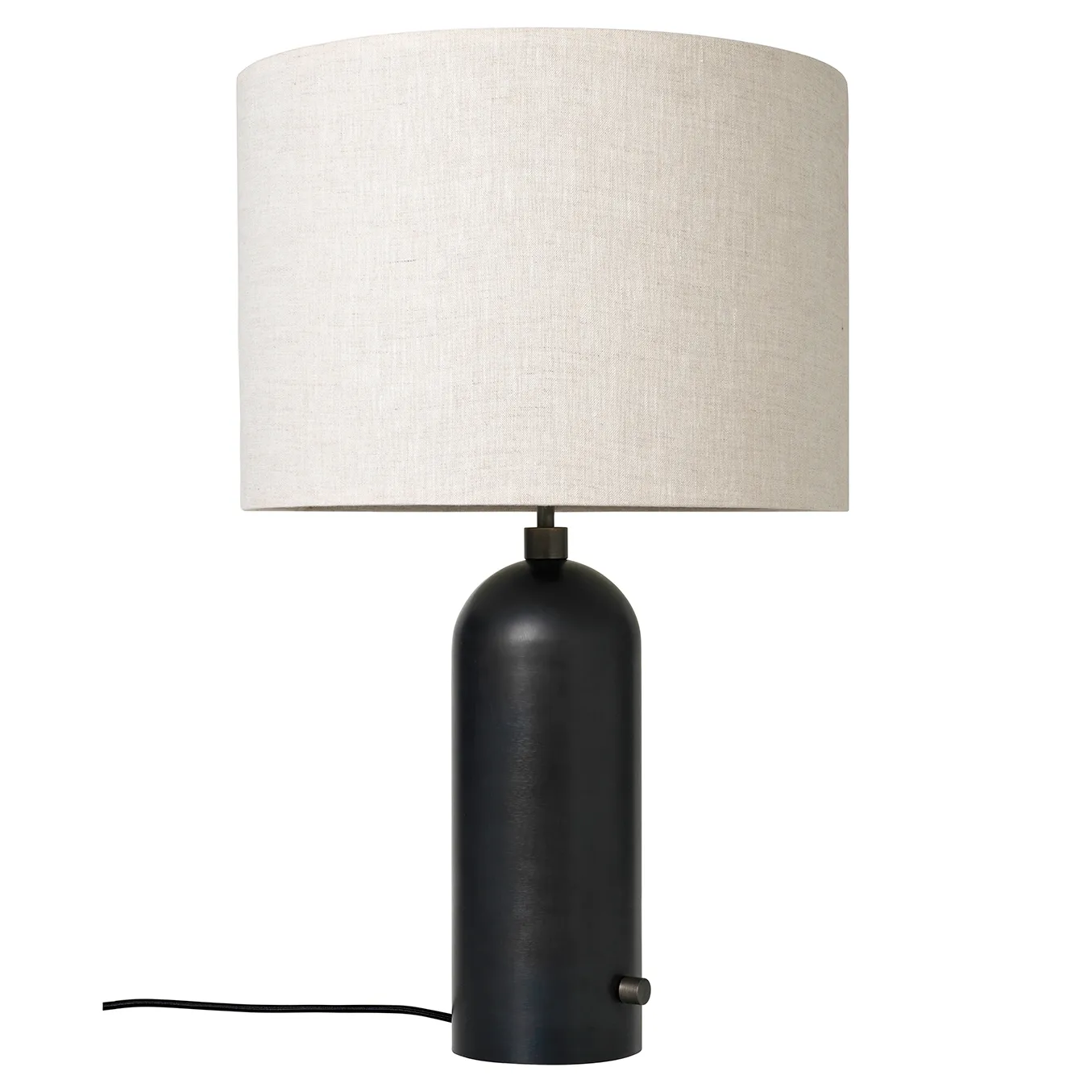 Gravity L table lamp, black-canvas GUBI