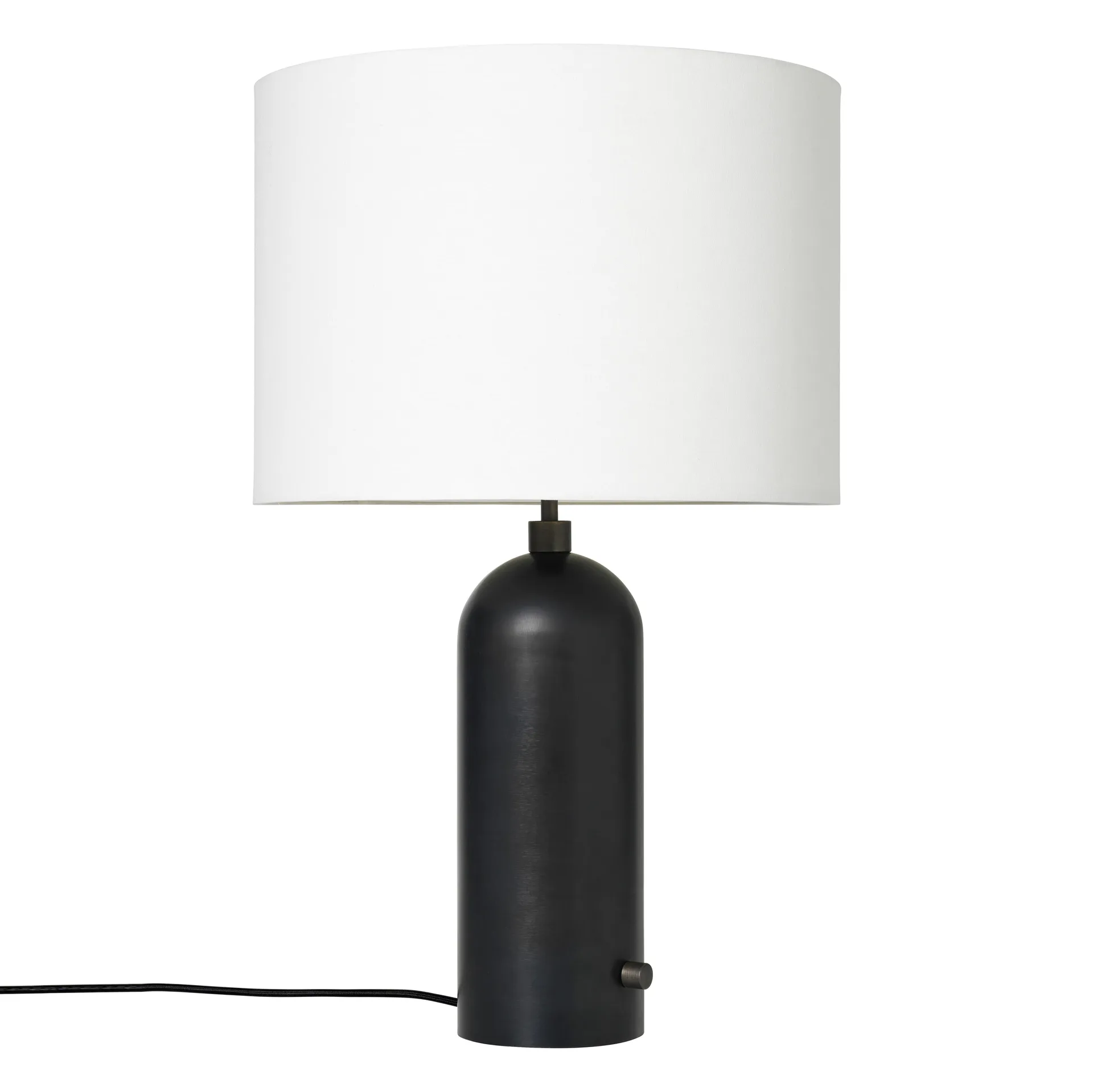 Gravity L table lamp, blackend steel + white shade GUBI