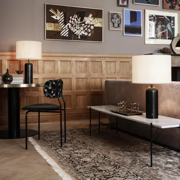 Gravity S table lamp - blackend steel + white shade - GUBI
