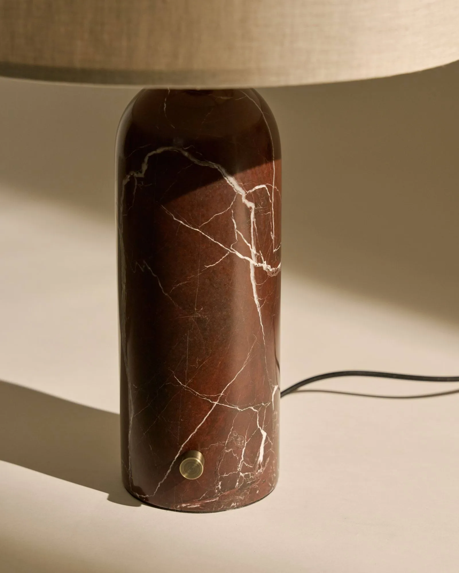 Gravity S table lamp, Maroon marble-canvas GUBI
