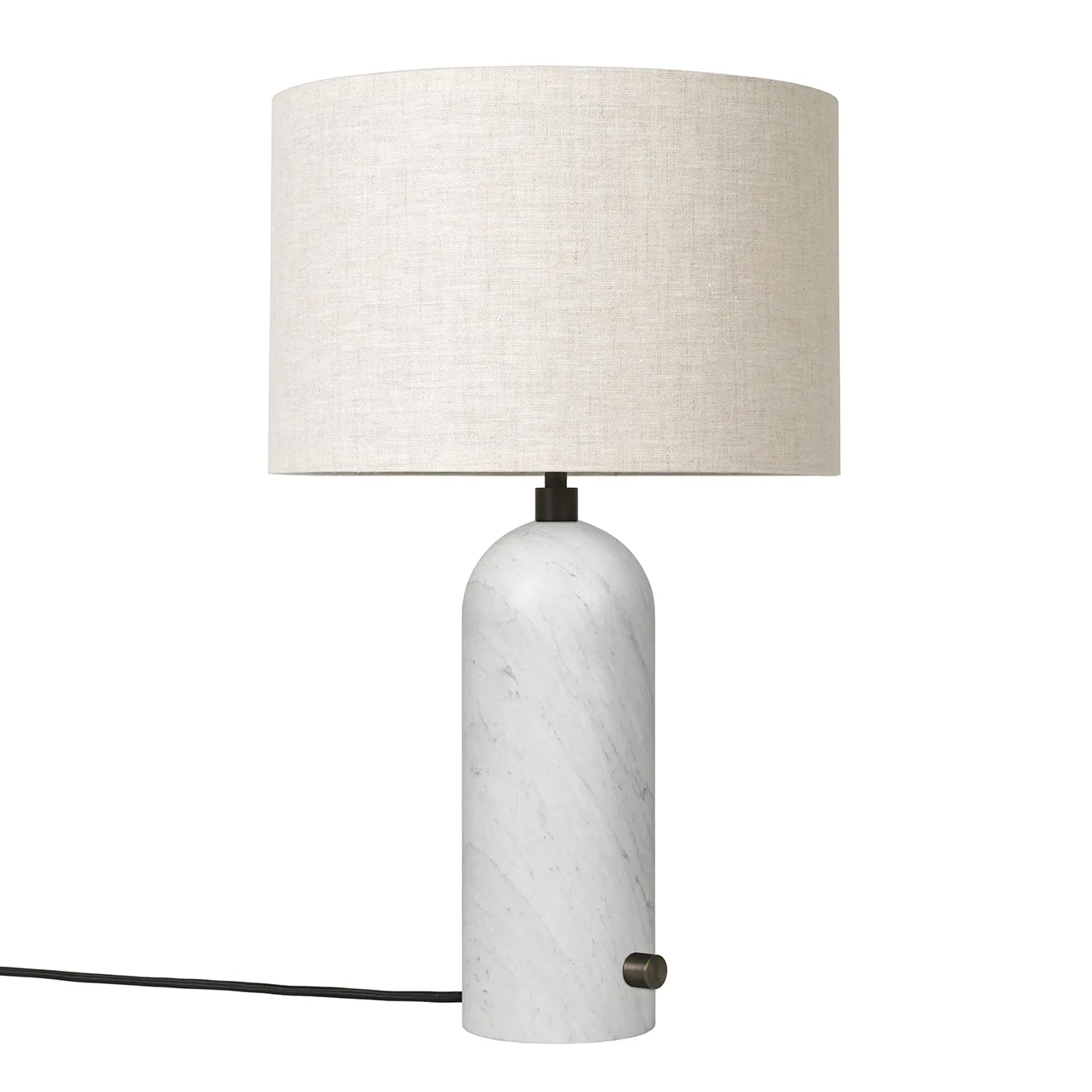 Gravity S table lamp, white marble-canvase GUBI