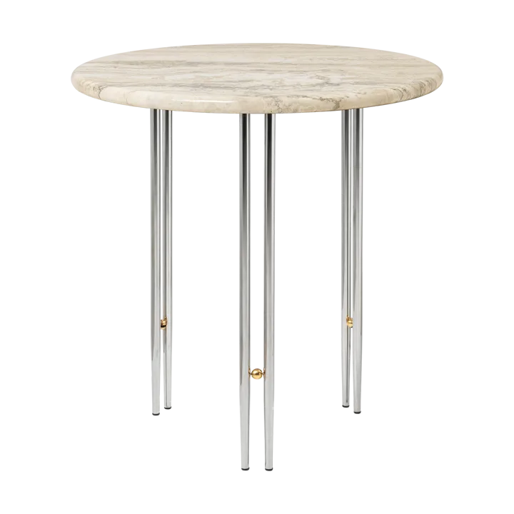 IOI coffee table Ø50 cm - Chrome-brass-rippled beige - GUBI