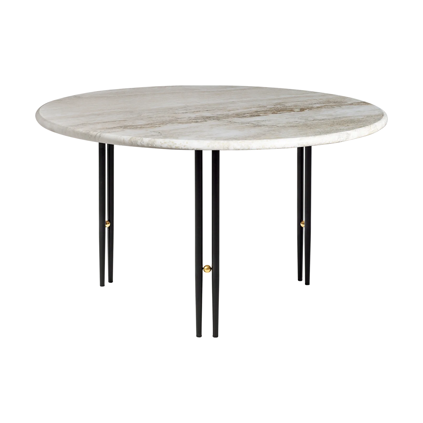 IOI coffee table, Rippled beige-black stand Ø70 cm GUBI