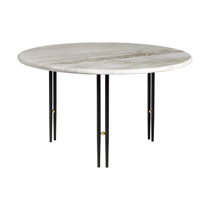 IOI coffee table - Rippled beige-black stand Ø70 cm - GUBI