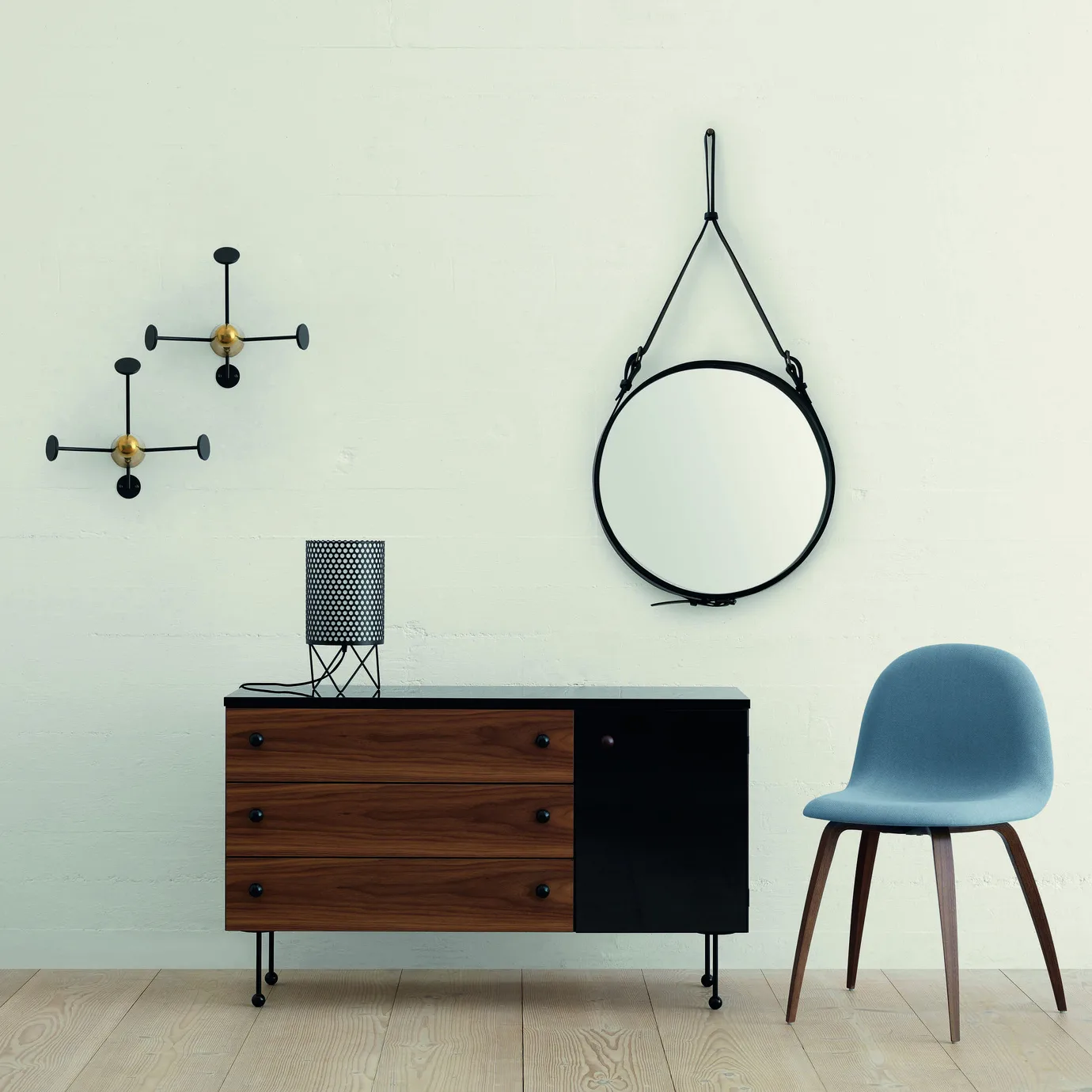 Matégot coatrack, black-brass GUBI