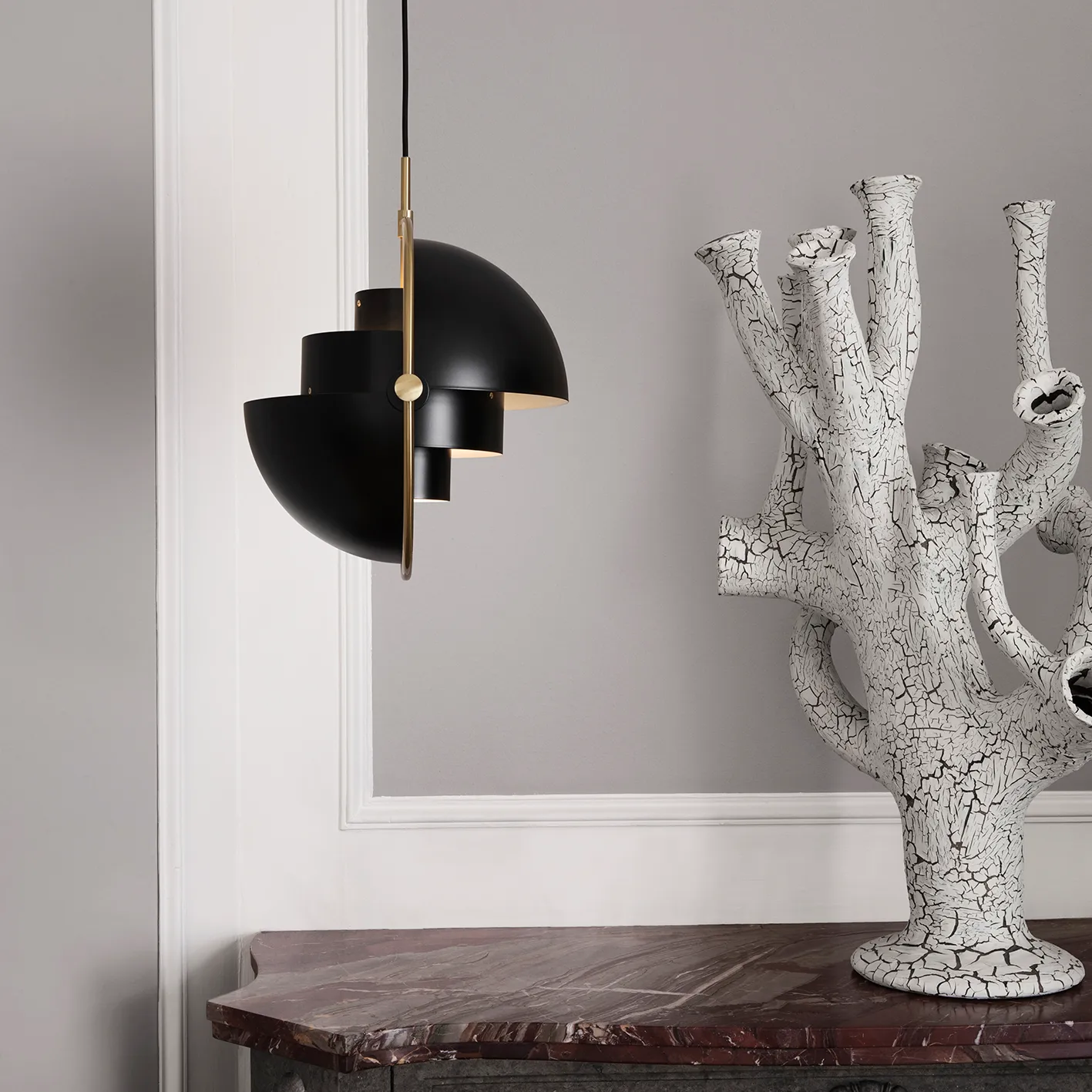Multi-Lite ceiling lamp small, brass-black GUBI