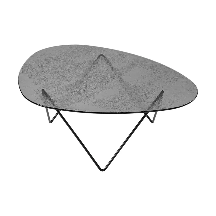 Pedrera sofa table - Black semi-matte–structure glass smoke - GUBI