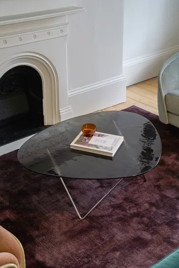 Pedrera sofa table - Chrome-structured glass smoke - GUBI