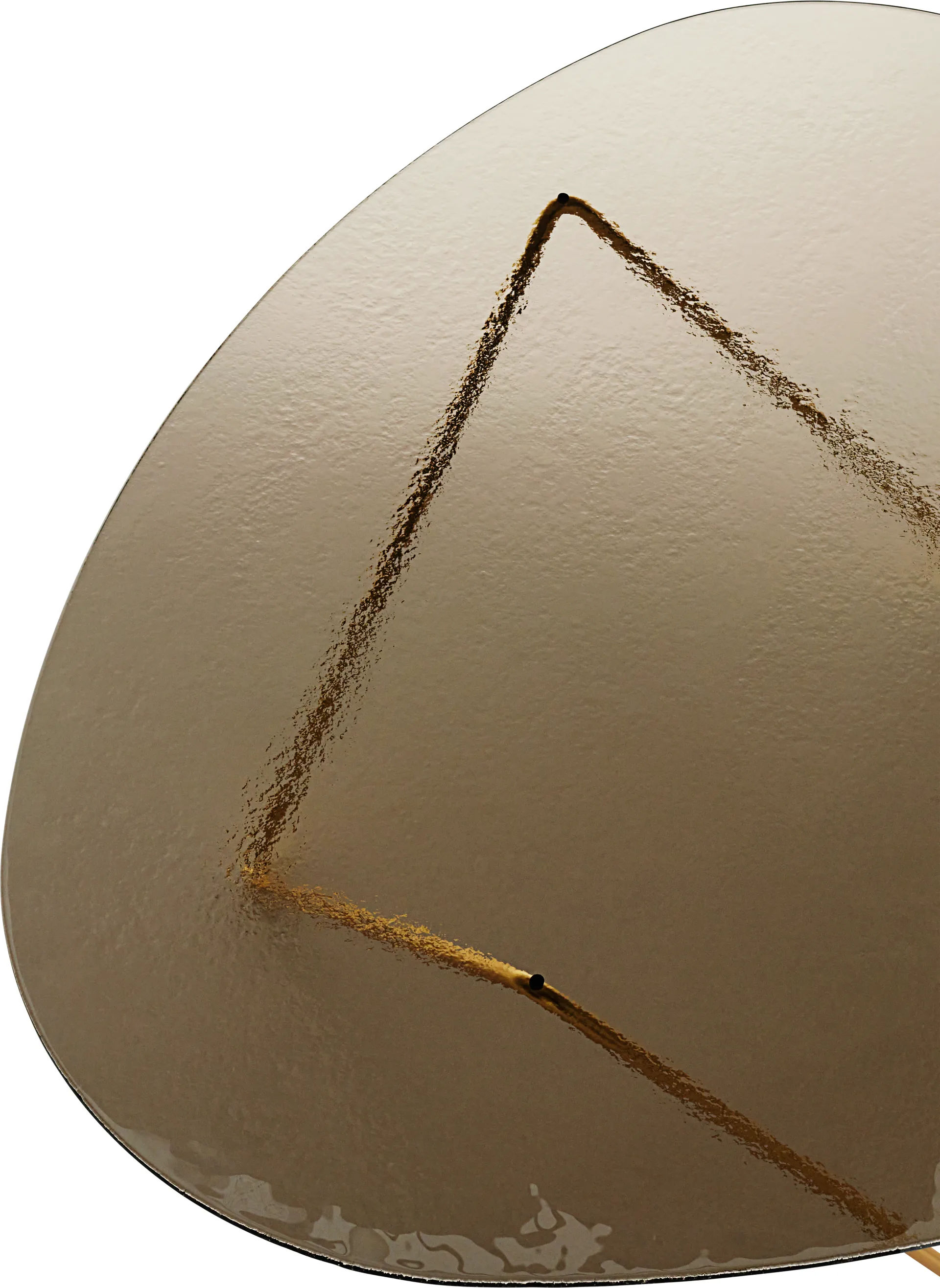 Pedrera sofa table, Semi-matte brass–structured glass bronze GUBI