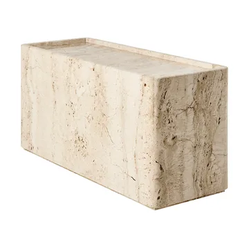 Pietra side table 30x80x40 cm - Neutral white travertine - GUBI