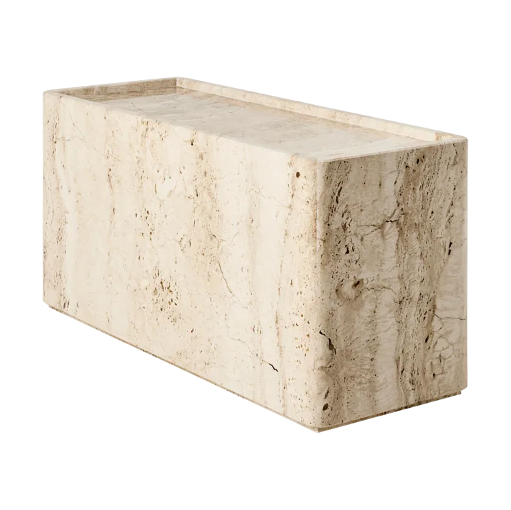 Pietra side table 30x80x40 cm - Neutral white travertine - GUBI
