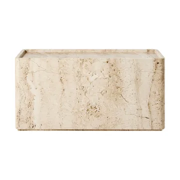 Pietra side table 30x80x40 cm - Neutral white travertine - GUBI