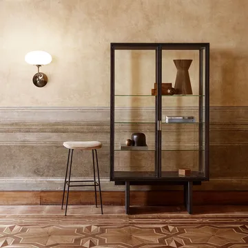 Private display cabinet - Glass. brown-black stained oak - GUBI