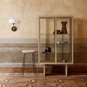Private display cabinet - Glass. brown-black stained oak - GUBI