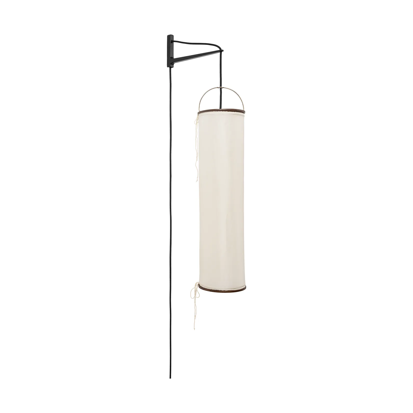 Silk Lantern wall lamp, Natural white silk-semi matt black GUBI