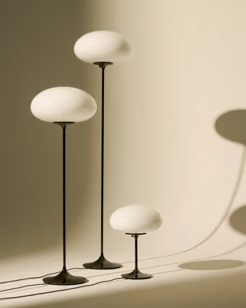 Stemlite floor lamp - Pebble grey-opal glass, 150 cm - GUBI