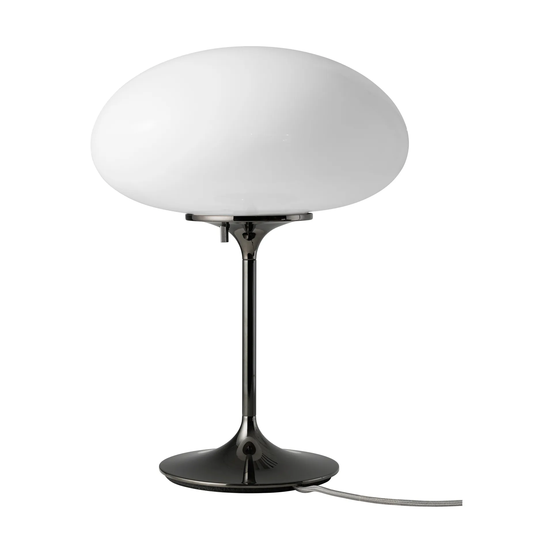 Stemlite Table lamp, Black chrome-opal glass, 42 cm GUBI