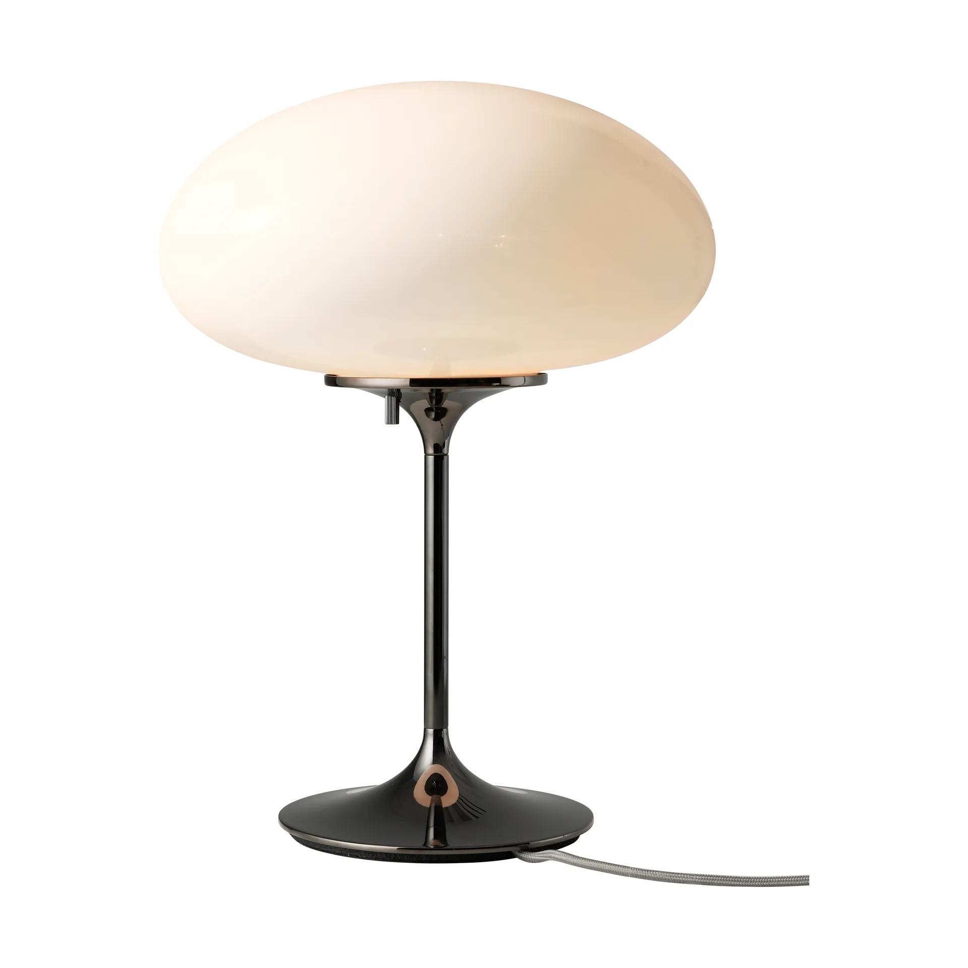 Stemlite Table lamp, Black chrome-opal glass, 42 cm GUBI